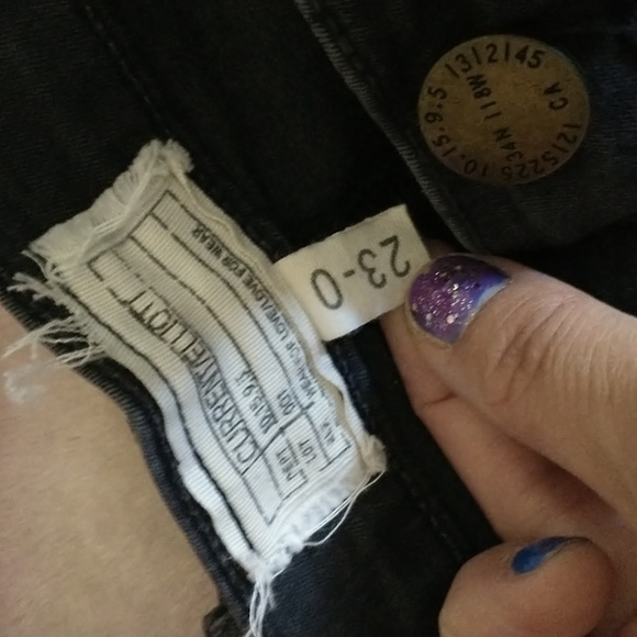 Anthropologie Current Elliott Cargo Skinny Jeans Black Size 23 - Picture 7 of 14